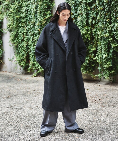 y's、ブラック ダブルブレスト 、スプリングコート y'sスプリング