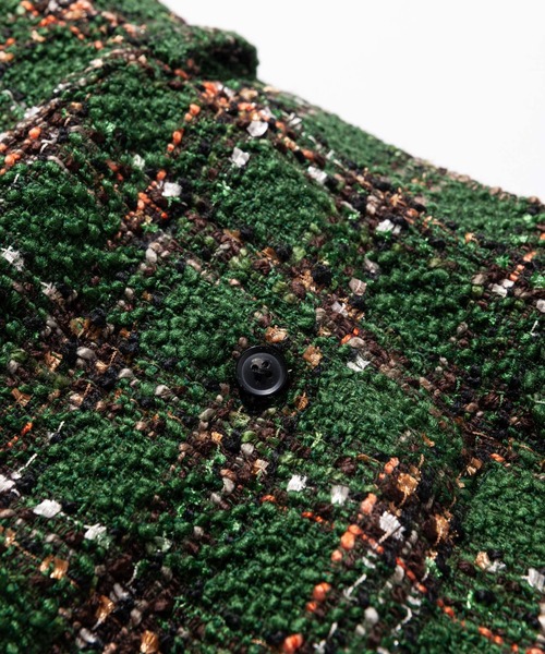 glambグラム ファンシーツイードパンツ グリーン M glambグラム