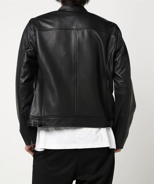 BACK NUMBER】リアルレザーシングルジャケット（ライダースジャケット