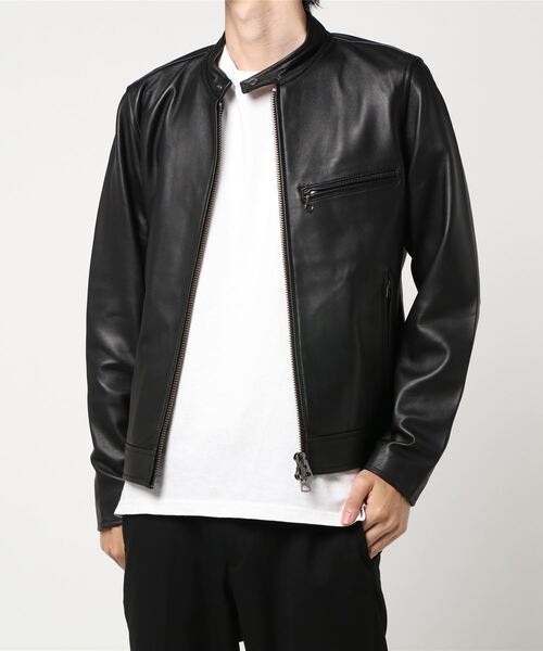BACK NUMBER】リアルレザーシングルジャケット（ライダースジャケット