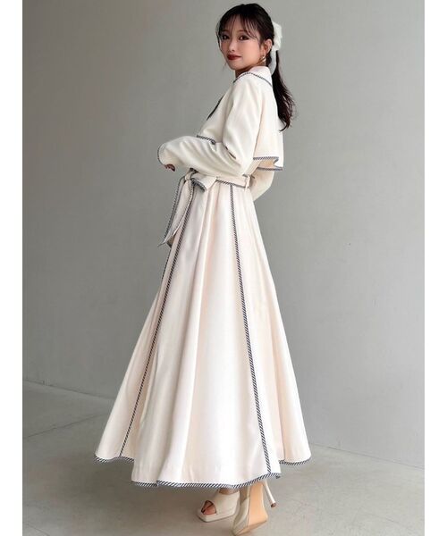 セール】パイピングデザインロングコート（トレンチコート）｜RESEXXY