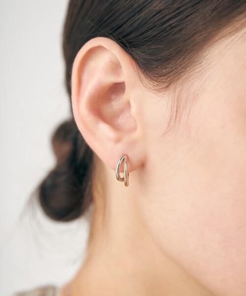 ダブルライン バイカラー ハグピアス（ピアス（両耳用））｜ete（エテ