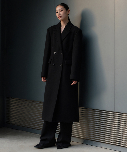 セール】ウィメンズカシミヤブレンドシンチドダブルロングコート