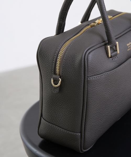 マニュエルミラノ ダークブラウン ベスト スエード ハンドバッグ