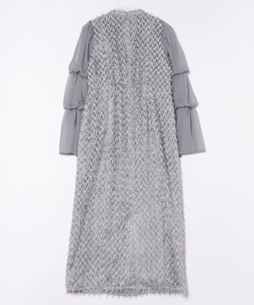 デザインスリーブシャギードレス 結婚式お呼ばれオケージョンドレス