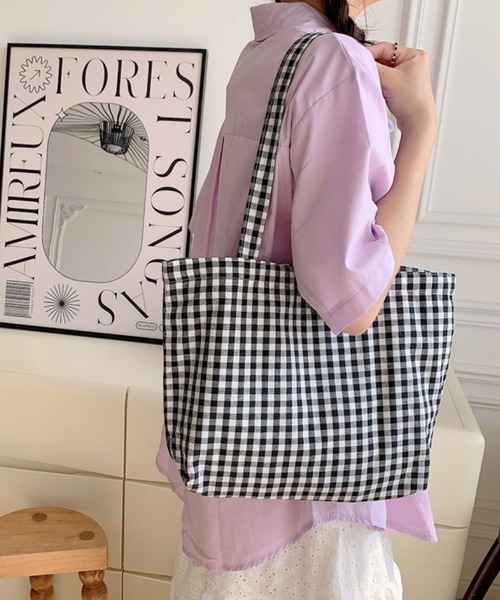 FReePLACe/A4サイズ ギンガムチェックトートバッグ X12115（トート