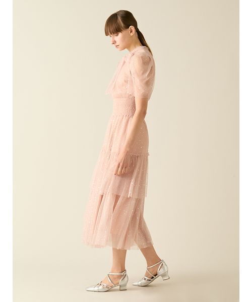 限定サイズ】ハーフスリーブラメチュールドレス（ドレス）｜FURFUR