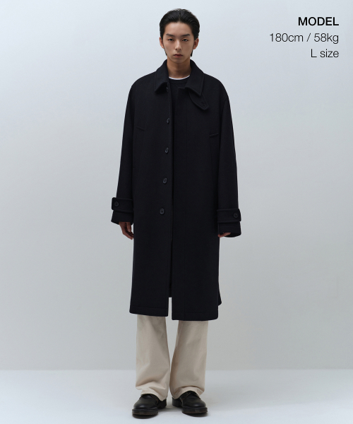 セール】ウールブレンドオーバーサイズロングポケットバルマカンコート