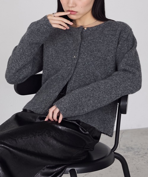 セール】【forksy.】ふわもちゴールドボタンニットカーディガン