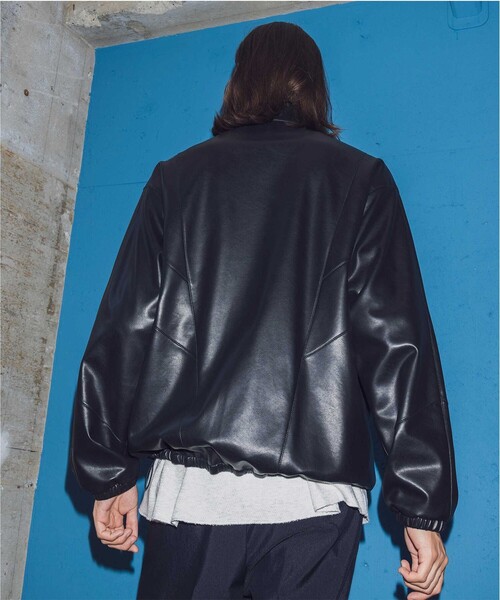 MONKEY TIME（モンキータイム）の「レザーライク トラック ジャケット