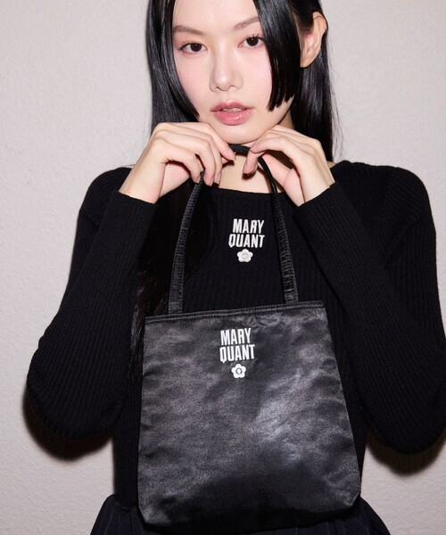 セール】MARY QUANT × PUBLUX/マリークワント 刺繍 ロゴ サテン
