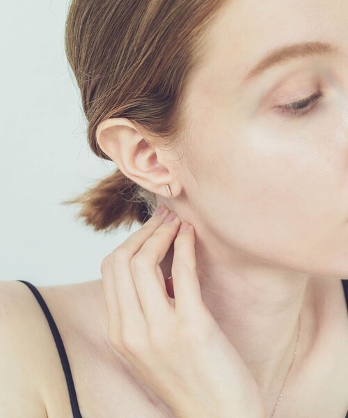 ete（エテ）の「○K10MPG ミストピンク ブラウンダイヤモンド ピアス