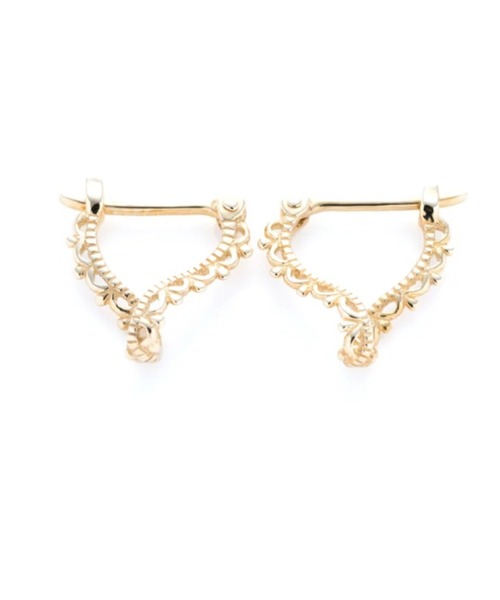 K10 レースフープピアス ラウンド・ツイスト・スクエア（ピアス（両耳