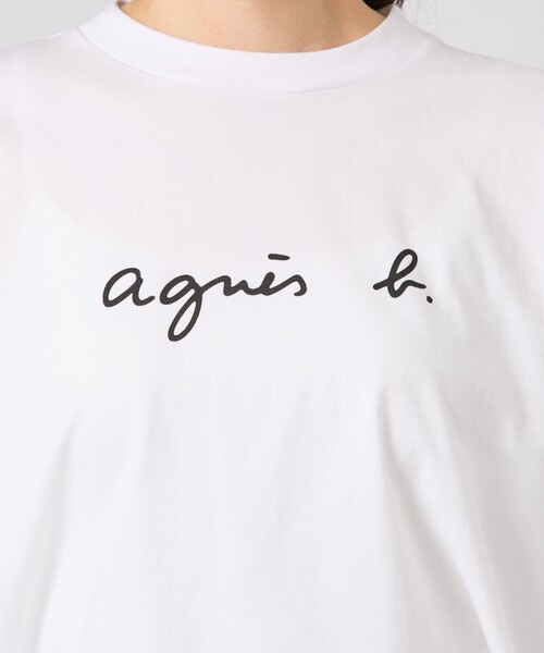 ロゴ コットン 5分袖 Tシャツ ”Yoko”（Tシャツ/カットソー）｜agnes b