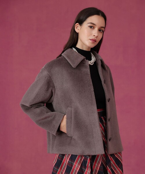 アルパカシャギーショートコート（テーラードジャケット）｜ANAYI