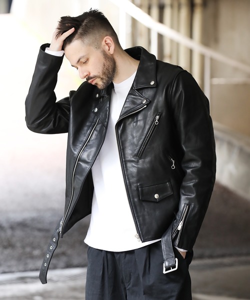 SHIPSダブルライダースジャケット SHIPS: ラムレザー ダブル