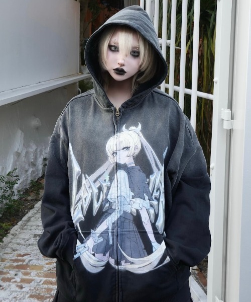 Mサイズ lunasea kuromi クロミ ジップアップパーカー ルナシー LUNA