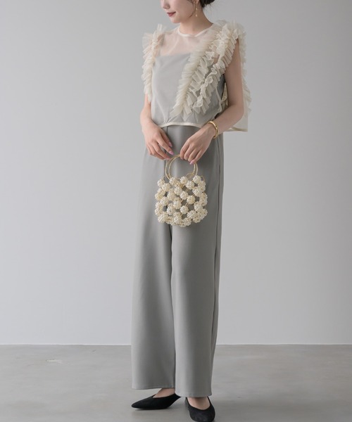 GIRL オケージョンドレス セットアップ グレー ガール GIRL チュール