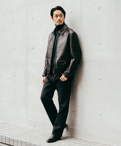 Edifice【高年式モデル】羊革 ラムレザー 黒 ブラック シングル