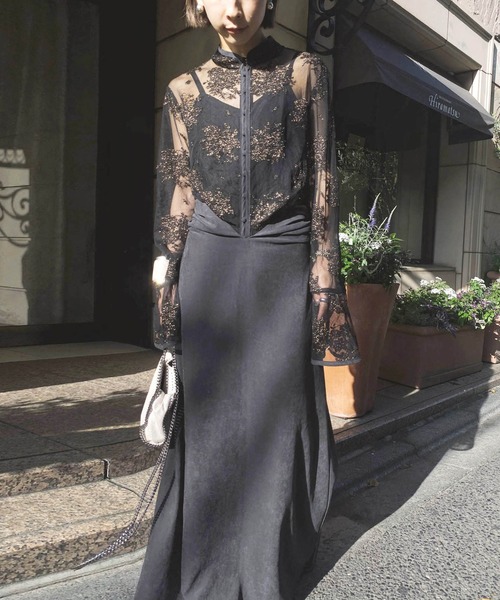 ameri vintage FLOWER LACE DRESS オンライン ショッピング 通販