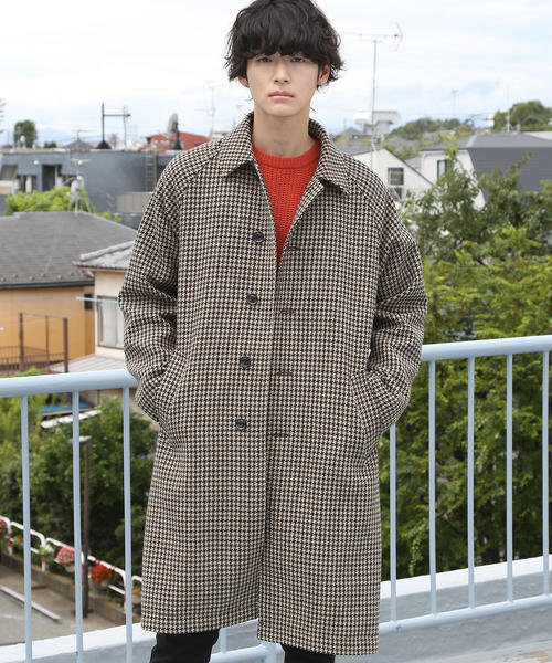 CONFECT コンフェクトケンピウールガンクラブチェックステンカラーコート