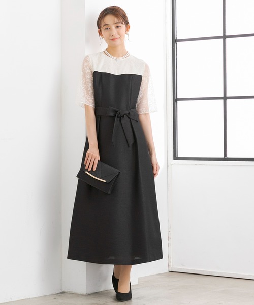 kaene】《formforma別注》 フロッキー×ジャガード ワンピース/結婚式