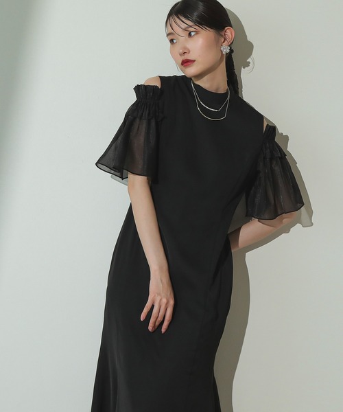 結婚式お呼ばれドレス黒kana オケージョンドレス