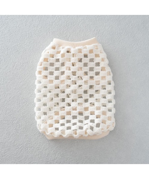 小型犬用手編み服 M I L K 小型犬用手編みセーター☆モノトーン☆ロピ