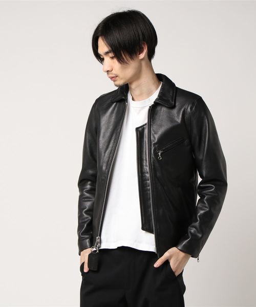 楽天市場】バンソン モデルBタイプ 立ち襟 シングルライダース レザー