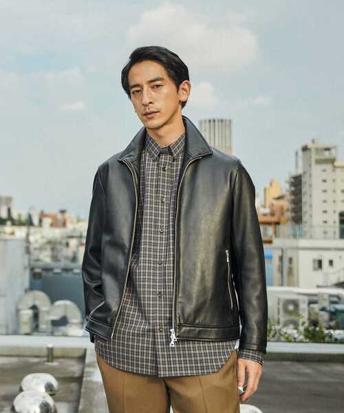 MEN'S MELROSE（メンズメルローズ）の「ラムレザーライダース