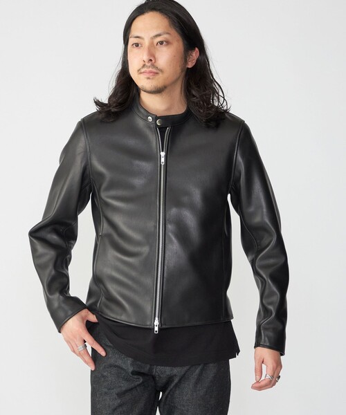 SHIPS ラムレザー シングル ライダース 節約 ジャケット SHIPS