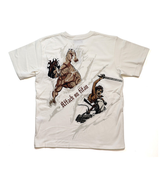 進撃の巨人」リヴァイvsジーク、エレンvsアニの激闘を刺繍で表現