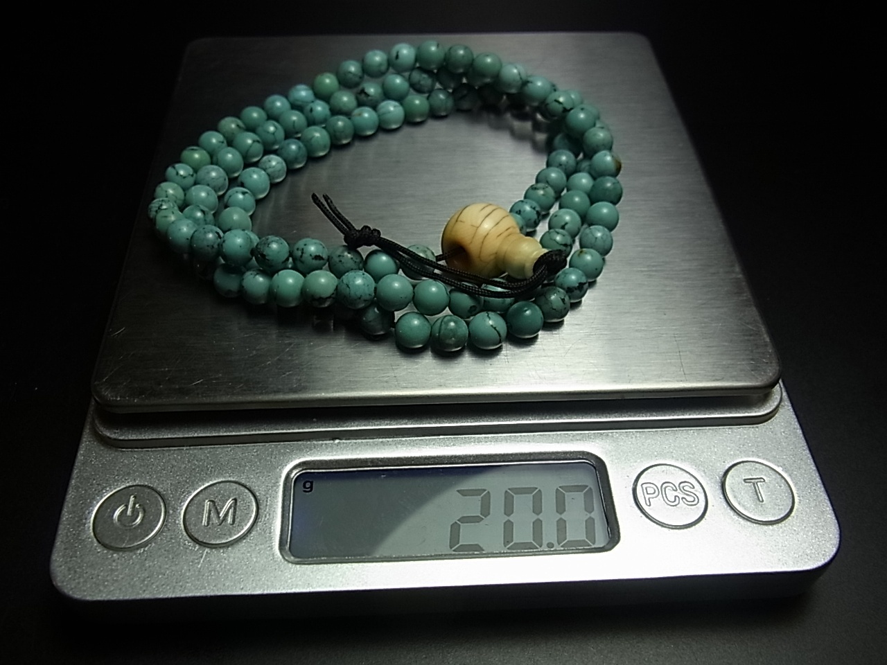 チベタン・オールドターコイズの108玉念珠 （Old TIbetan turquoise