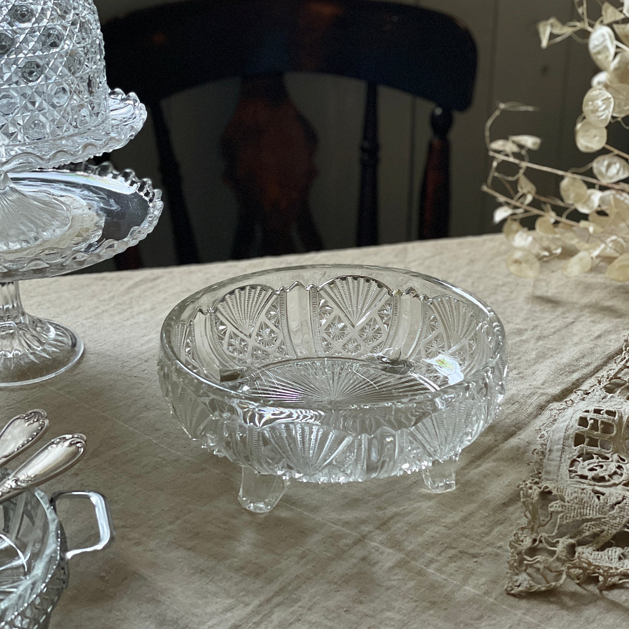 ボスポラスクリスタルボウル30.5cm 昭和レトロ アンティーク