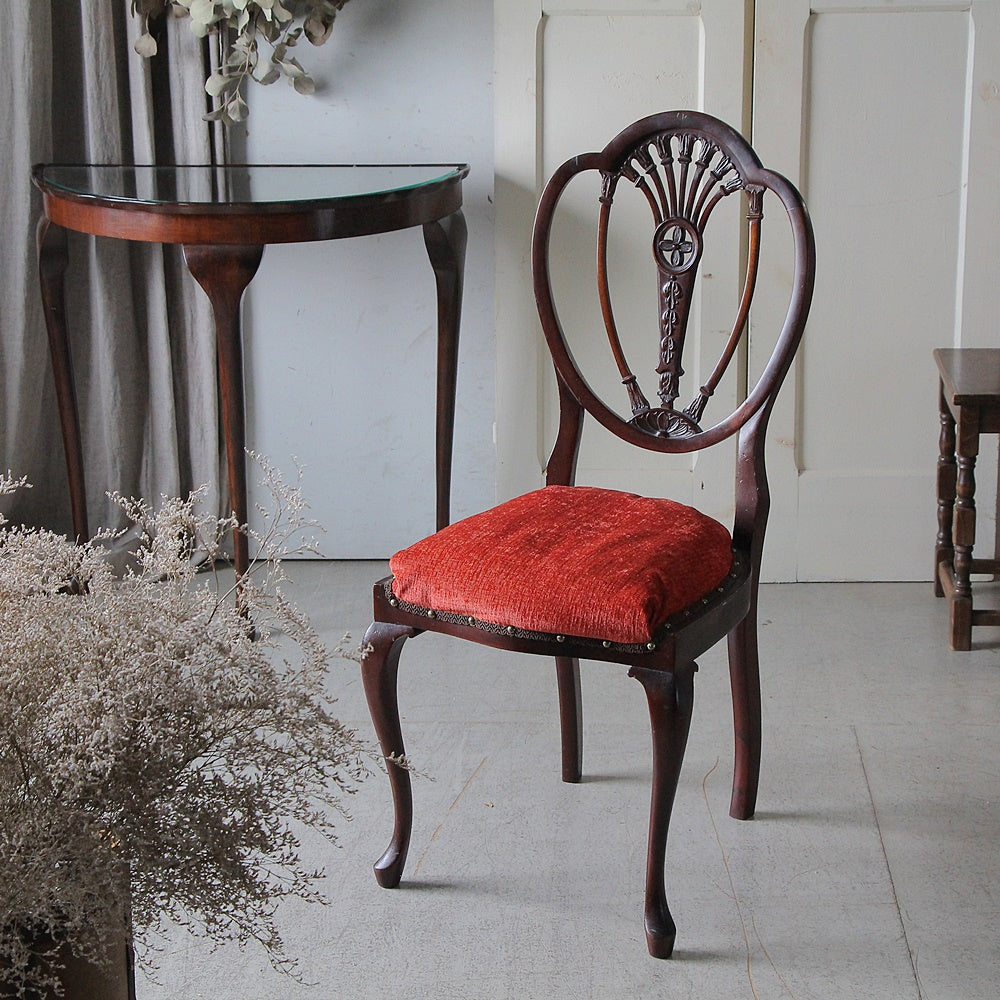 イギリス アンティーク 家具 クイーンアンチェア 猫脚 椅子 英国 4140e