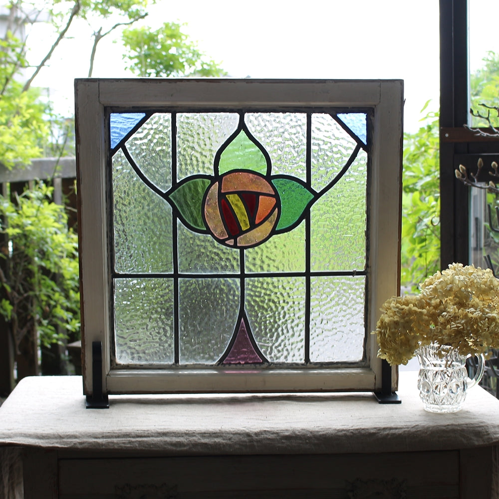 英国 イギリスアンティーク 花ガラスランプ 【公式通販】