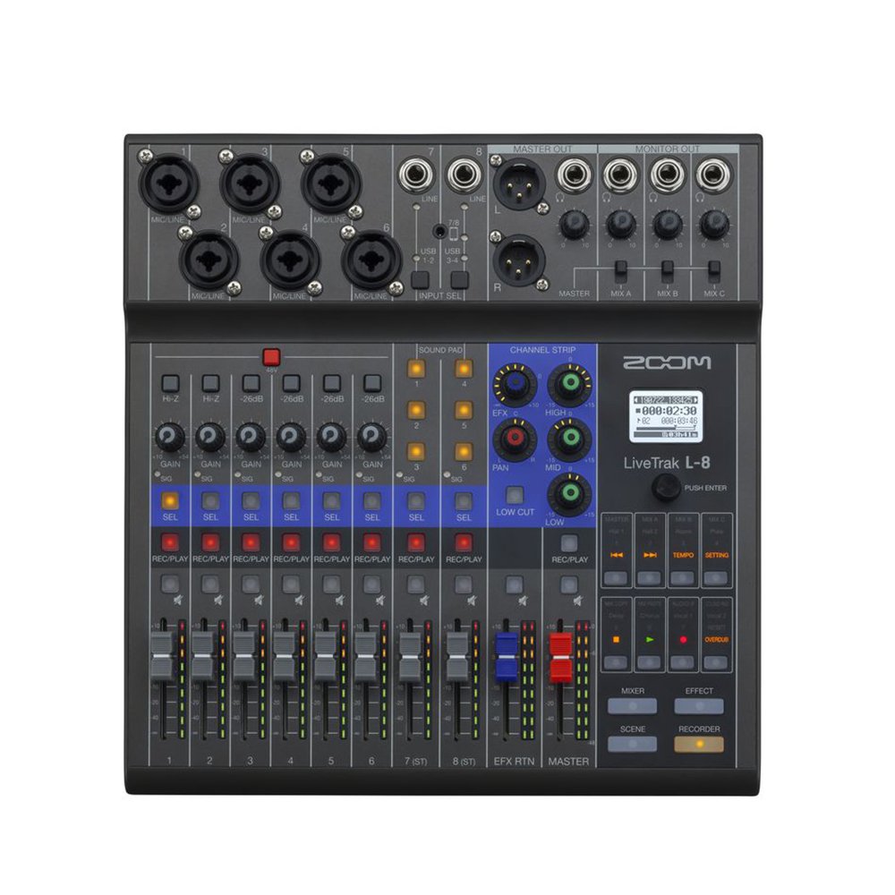 Zoom LiveTrak L-8 8-channel Digital Mixer / Recorder - City Music