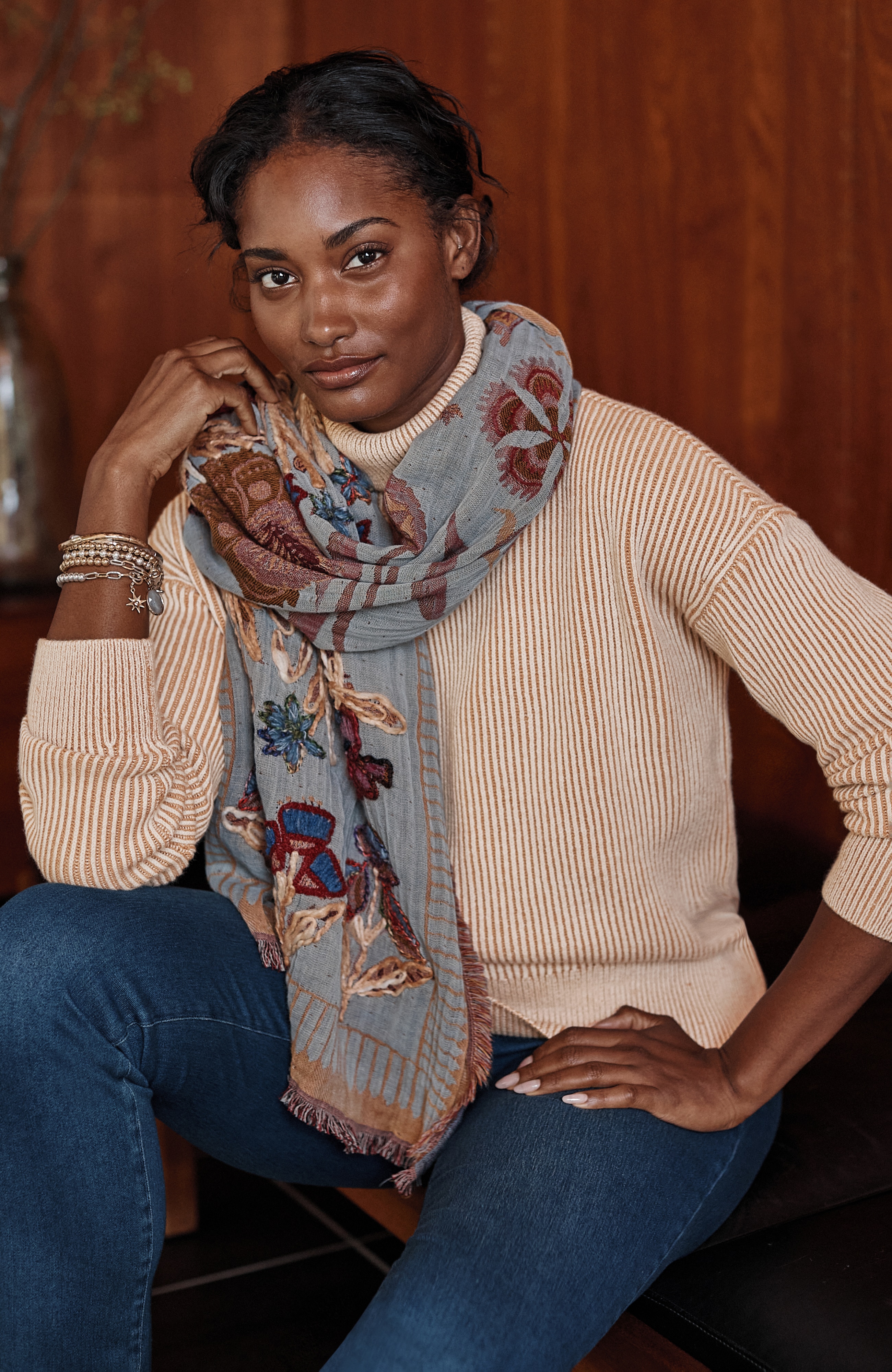 PURE JILL TEXTURED RIBBED-KNIT SWEATER | JJill