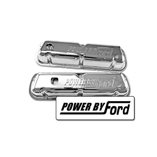 Scott Drake C8OZ-6A582-C 68-70 Ford Valve Covers, OE, Chrome