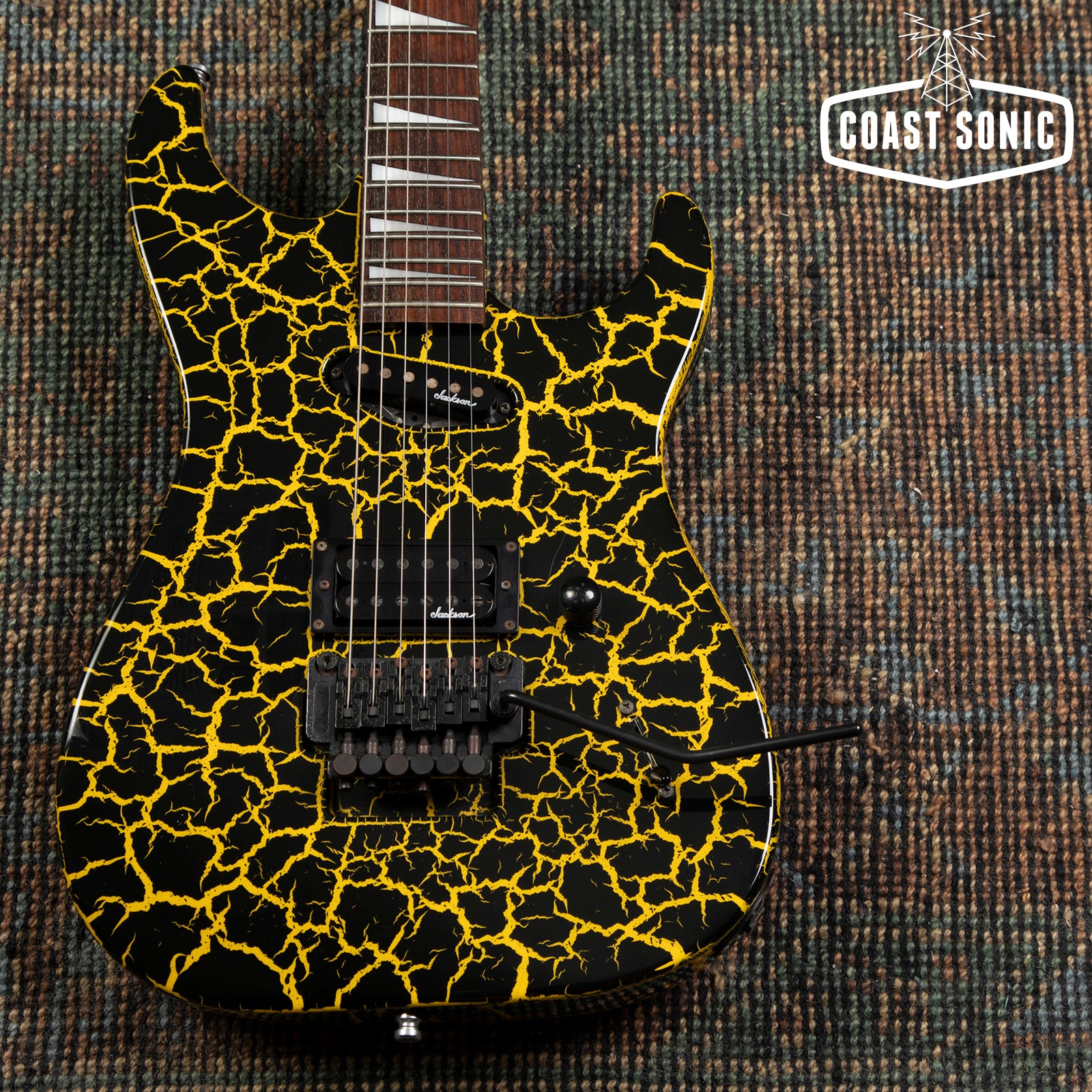 1990 Charvel By Jackson DK-85 Yellow Crackle Dinky Made in Japan