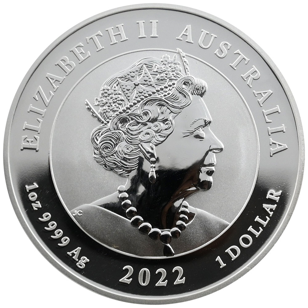 オーストラリア 2022-P エリザベス2世 1ドル 1オンス 銀貨 PCGS MS70