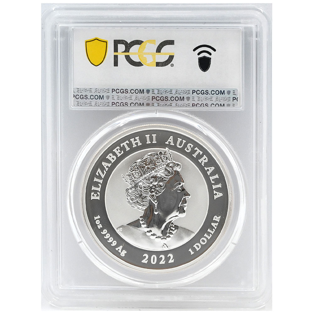 オーストラリア 2022-P エリザベス2世 1ドル 1オンス 銀貨 PCGS MS70