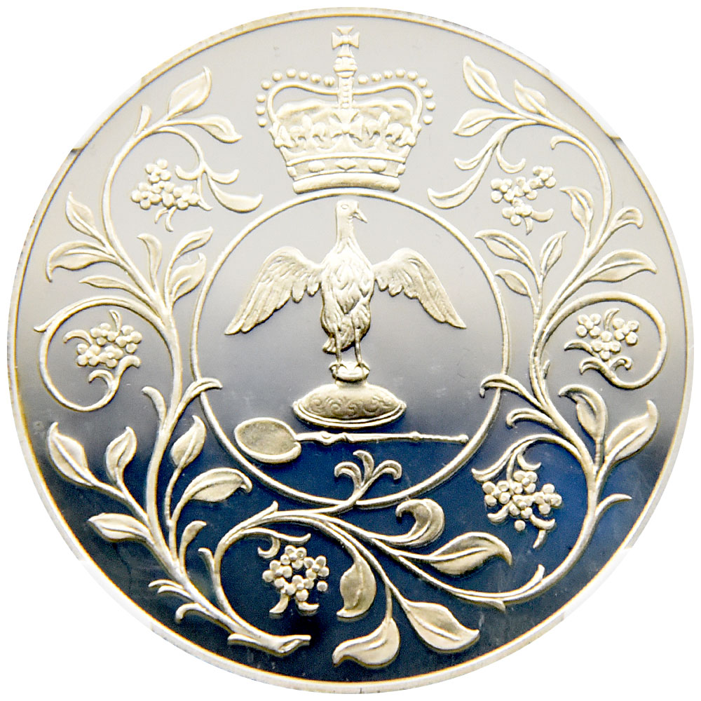 イギリス 1977 エリザベス2世 25ペンス 銀貨 NGC PF68UC 即位25周年