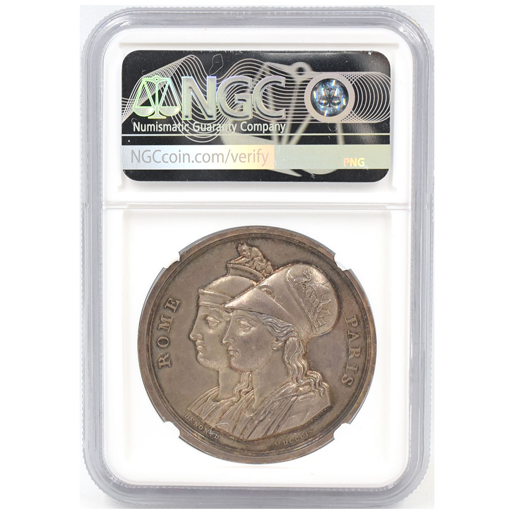 フランス 1809-DATED ナポレオン1世 メダル 銀貨 NGC MS62 ローマ再
