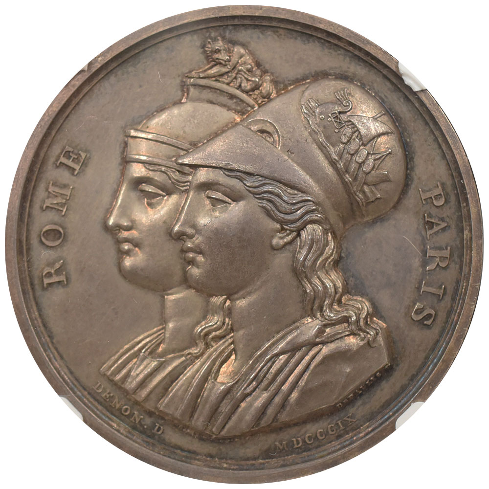 フランス 1809-DATED ナポレオン1世 メダル 銀貨 NGC MS62 ローマ再