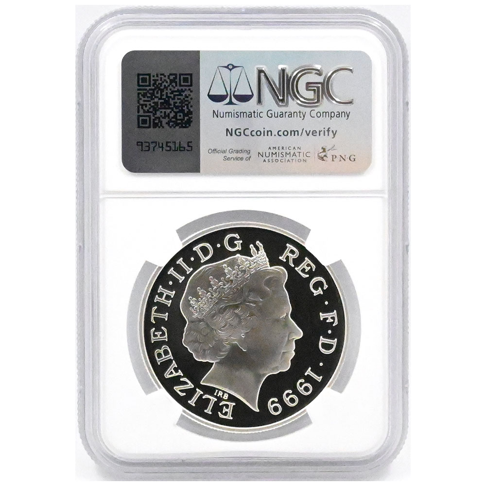 イギリス 1999 エリザベス2世 5ポンド 銀貨 NGC PF 69 ULTRA CAMEO