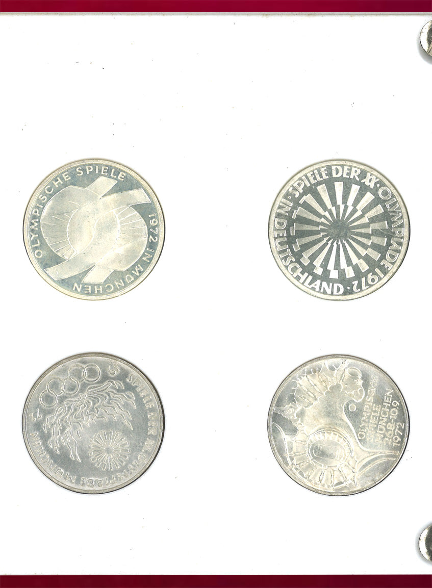 西ドイツ】ミュンヘンオリンピック記念銀貨 6枚組 1972［C-0000045