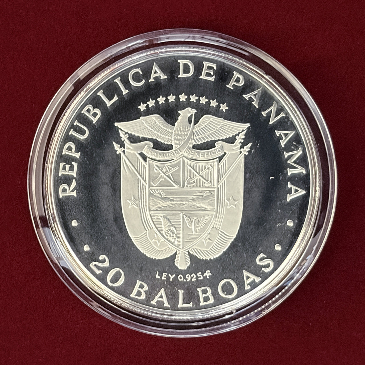 パナマ】シモン・ボリバル 20バルボア 銀貨 プルーフ 1975［B-0000557