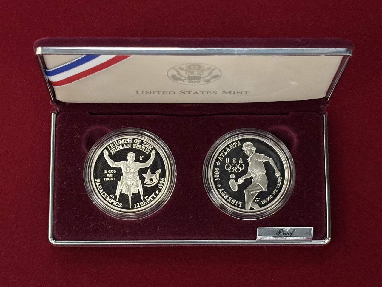 アメリカ】アトランタオリンピック記念 プルーフセット 2枚組 1996［C