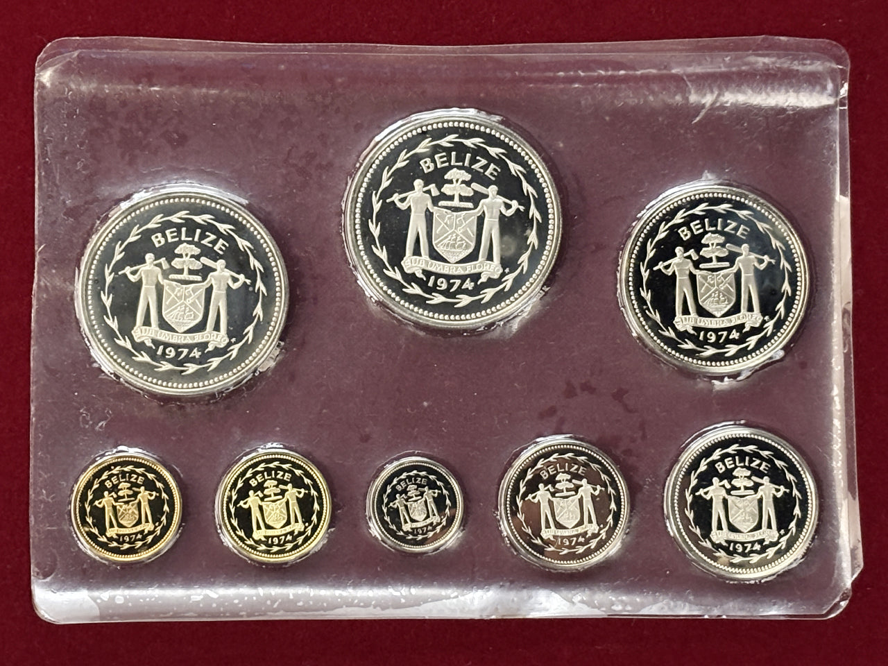 ベリーゼ 1974 SV925 プルーフ通貨8枚スターリングシルバー含む